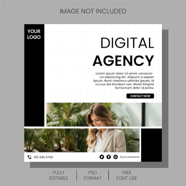 New Creative Digital design agency and corporate social media post web banner template