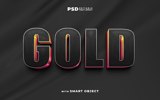 new elegant golden 3d editable text effect