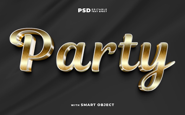 new elegant party 3d editable text effect