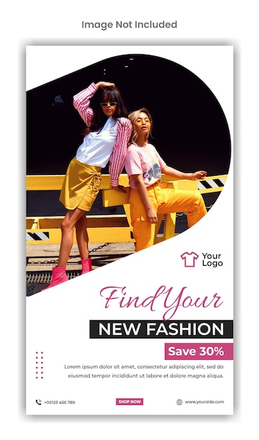 New fashion social media instagram story template design