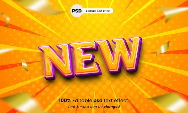 New glossy 3d editable psd new text effect