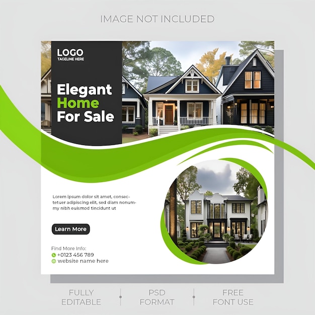 New Home Property Real Estate Sale and Purchase social media post and marketing banner template