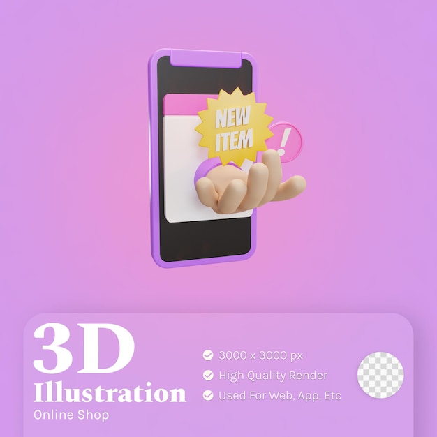 New item online shop illustration 3d