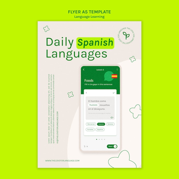 New language flyer template