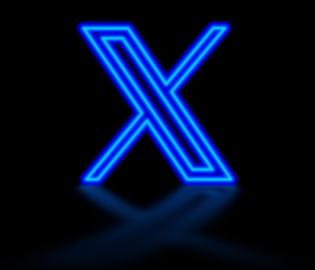 PSD new logo x 2023 twitter x neon