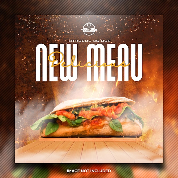 New menu food social media post template