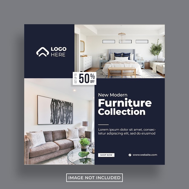 New modern furniture social media instagram post template