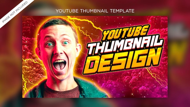 New modern glow effect video game review youtube channel thumbnail and web banner premium PSD templa