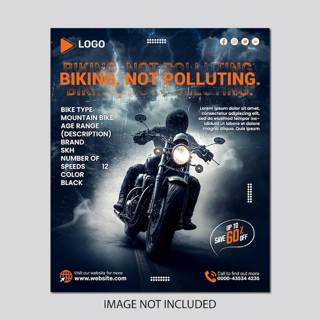 New motorcycle social media instagram post and bike social media design motorcycle sales banner