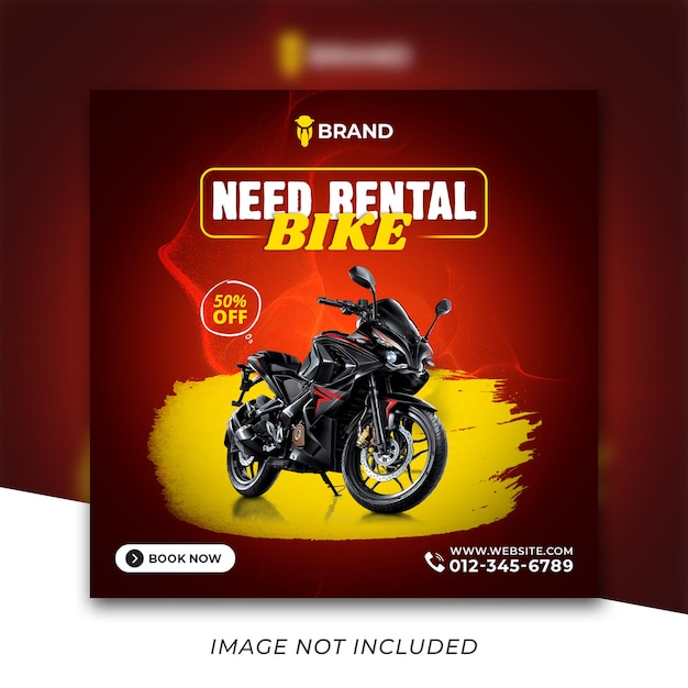 New Motorcycle social media instagram post template design Premium Psd