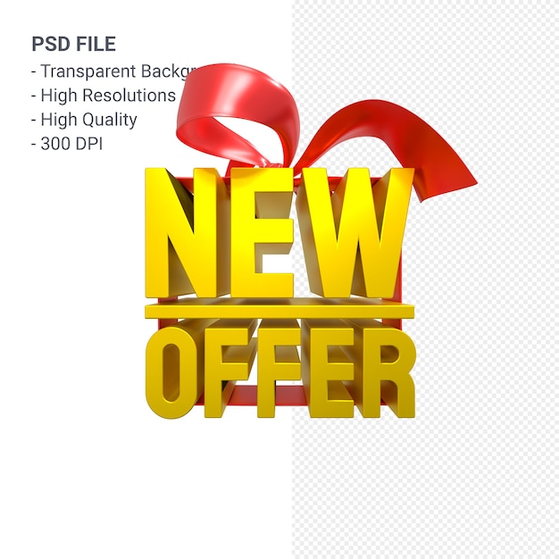 New offer sale 3d design rendering for sale promotion with bow and ribbon isolated