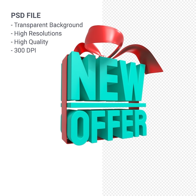 New offer sale 3d design rendering for sale promotion with bow and ribbon isolated