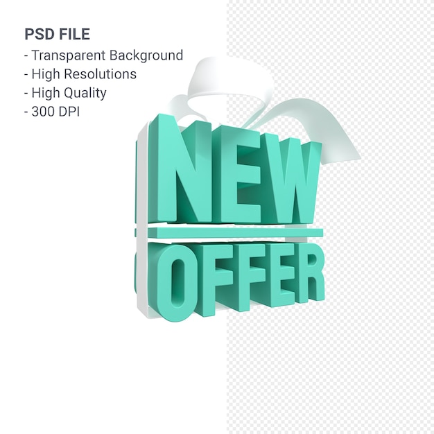 New offer sale 3d design rendering for sale promotion with bow and ribbon isolated