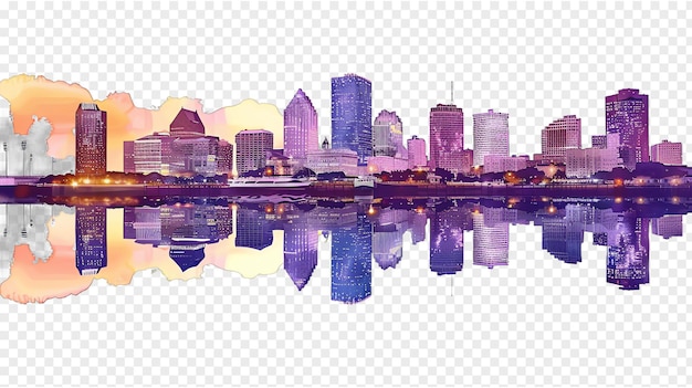 PSD new orleans city skyline isolated on transparent background