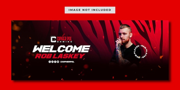 new player esports social media banner template