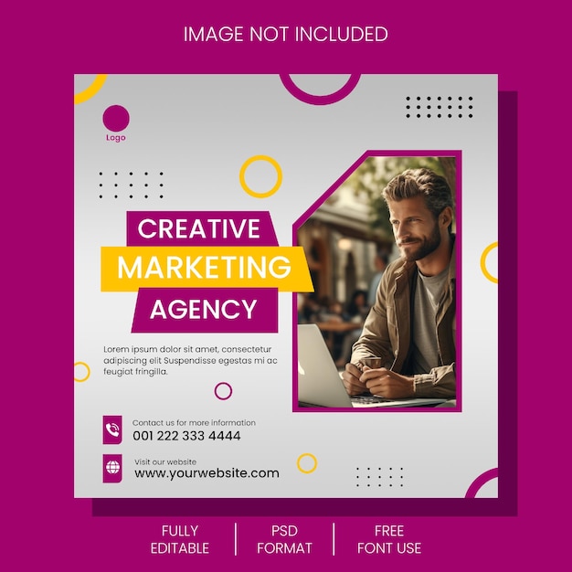 New Professional and Creative Marketing agency and corporate social media post web banner template