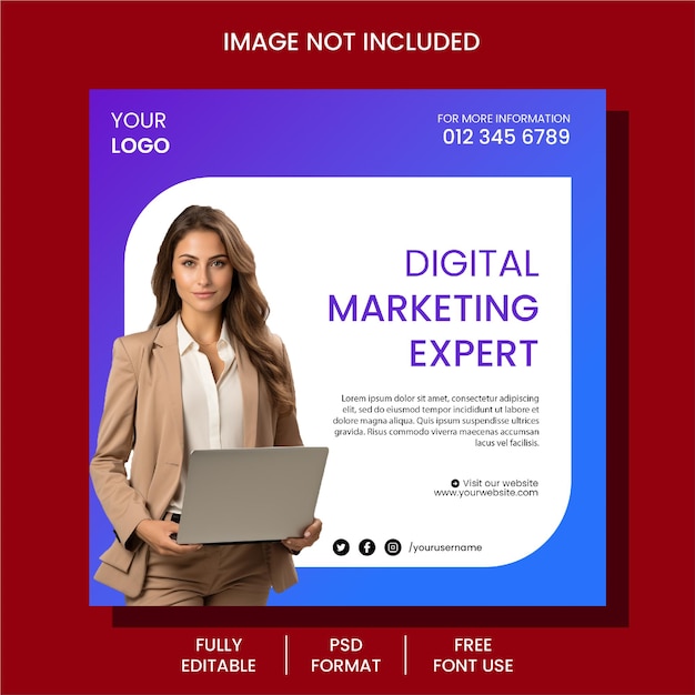 New Professional and Marketing Expert social media post and marketing banner template