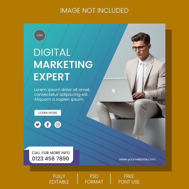 New Professional and Marketing Expert social media post and marketing banner template