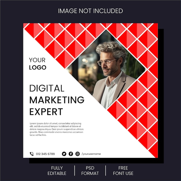 New Professional and Marketing Expert social media post and marketing banner template