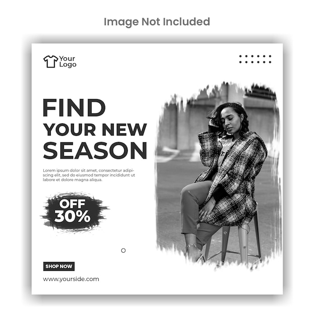 New season fashion sale social media instagram post template