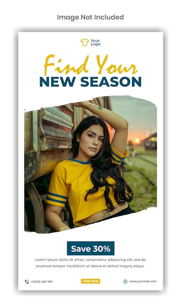 PSD new season social media instagram story template design