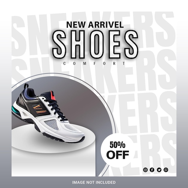 PSD new shoes collection social media post banner template design for psd