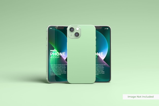 New smartphone green color mockup front view