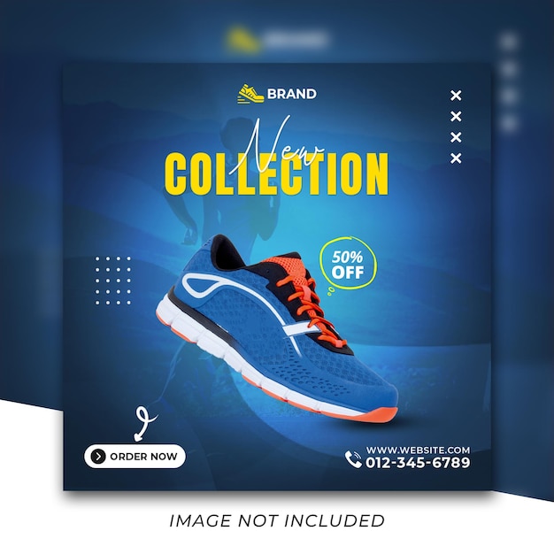 New Sport shoes social media instagram post template premium psd