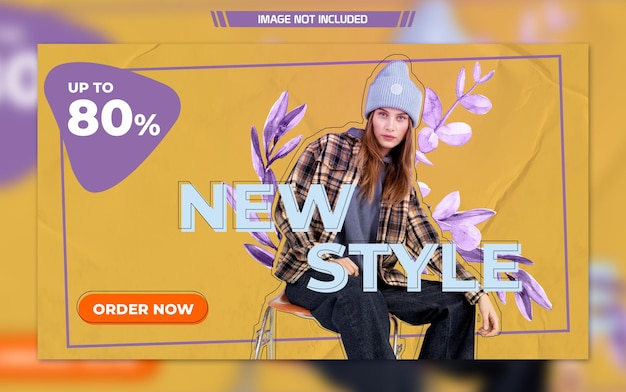 NEW STYLE FASHION RETRO PROMOTION POST BANNER TEMPLATE