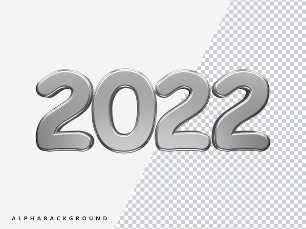 New year 2022 text transparent