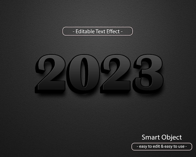 New year 2023 3d text style effect psd template