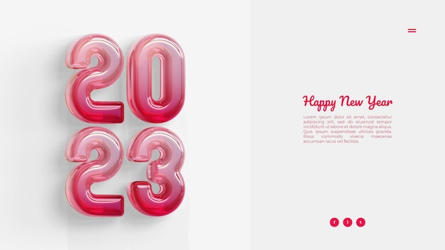 New Year 2023 Web Page Template With 3D Typography 09