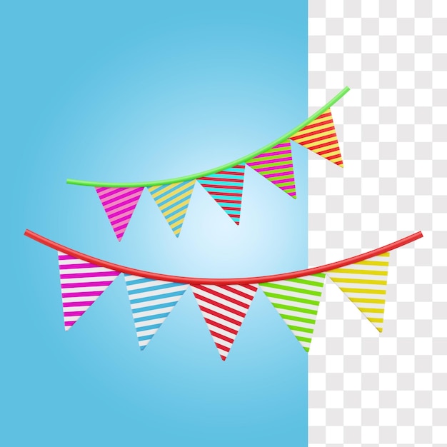 PSD new year garland 3d icon