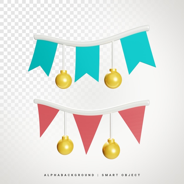 New Year Garlands 3d Illustration