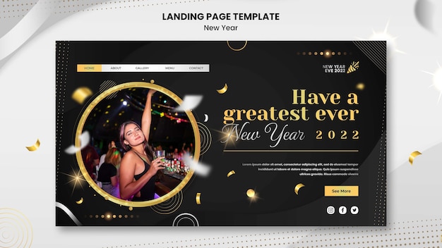 New year landing page template design