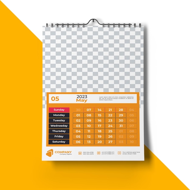 PSD new year monthly wall calendar 2023