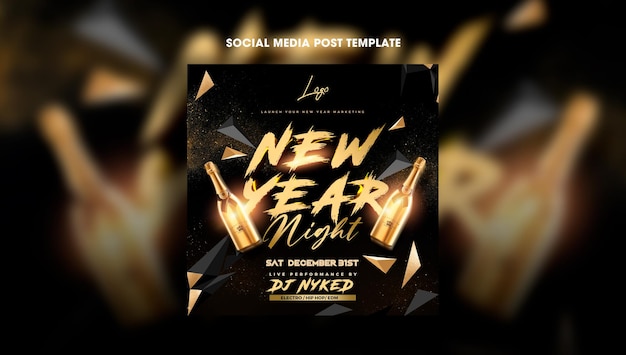 New Year Night Social Media New Year Party Template