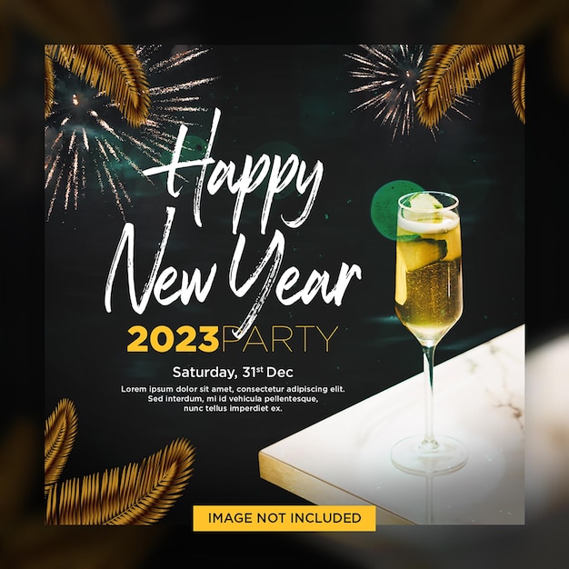 New Year Party 2023 Social Media Banner