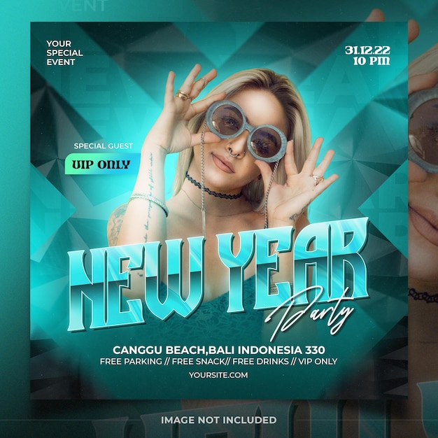 New year party poster design