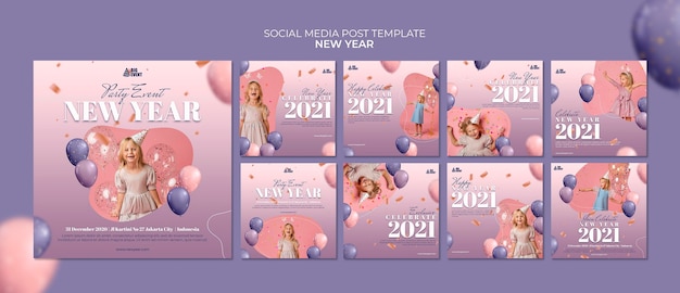 New year social media post template