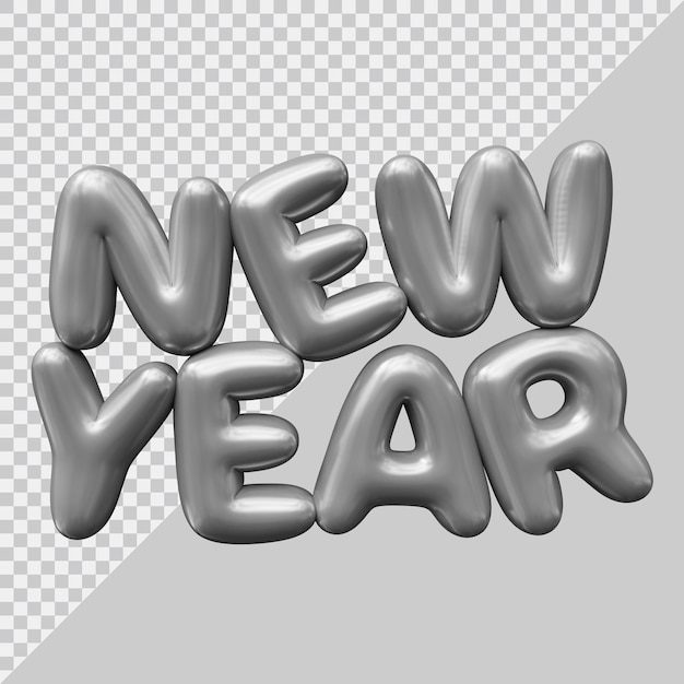 New year text design with 3d modern style