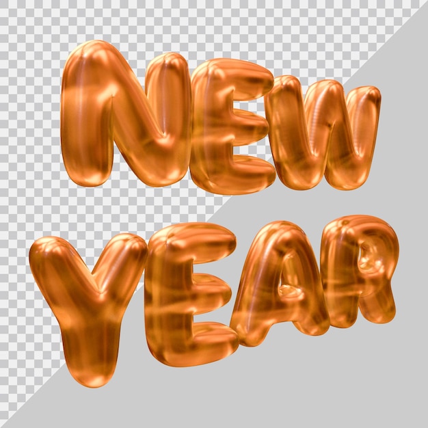 New year text design with 3d modern style