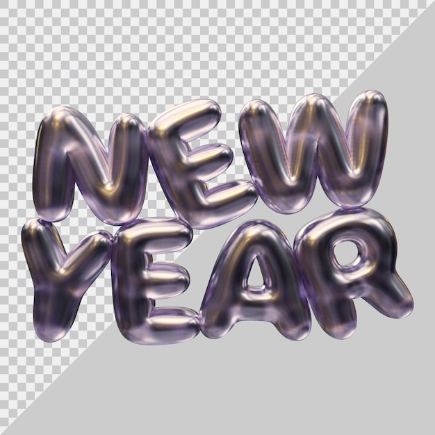 New year text design with 3d modern style