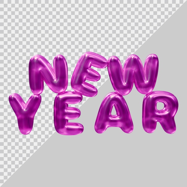 New year text design with 3d modern style