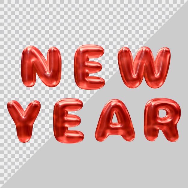 New year text design with 3d modern style