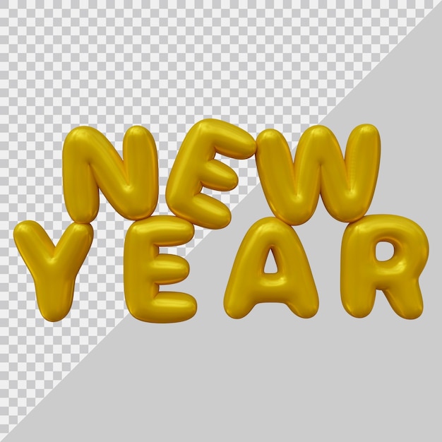 New year text design with 3d modern style