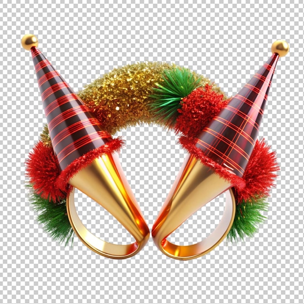 new years eve horn on transparent background