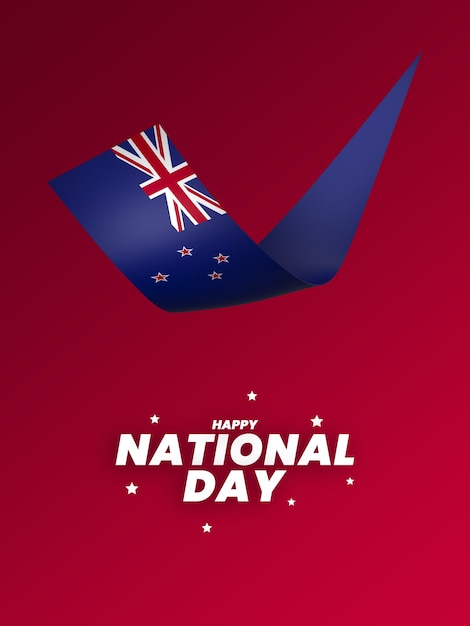 PSD new zealand flag element design national independence day banner ribbon psd