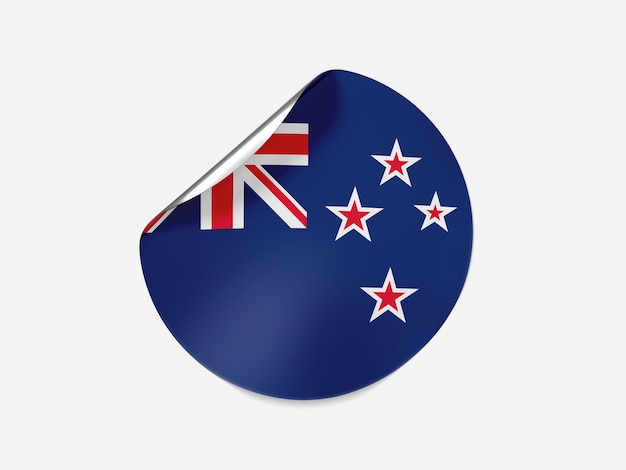 New Zealand Flag on Sticker with Transparent Background Mockup