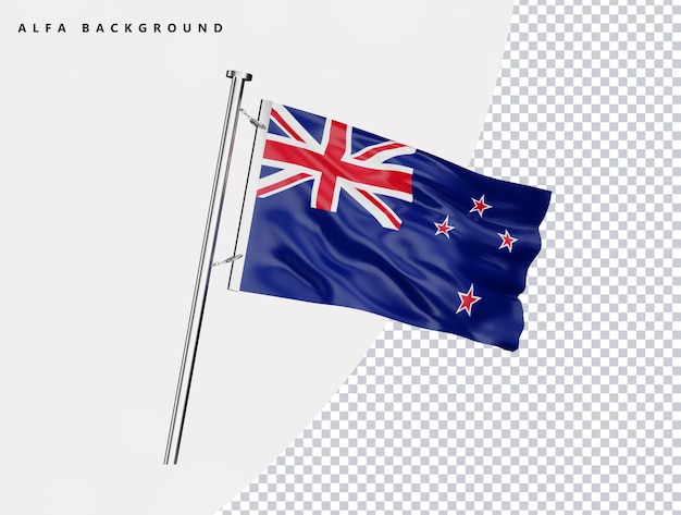 New Zealand high quality flag in realistic 3d render